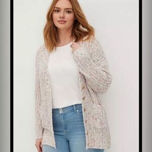 Torrid Multicolor Knit Cardigan Sweater Button Front Pockets Plus Size 2